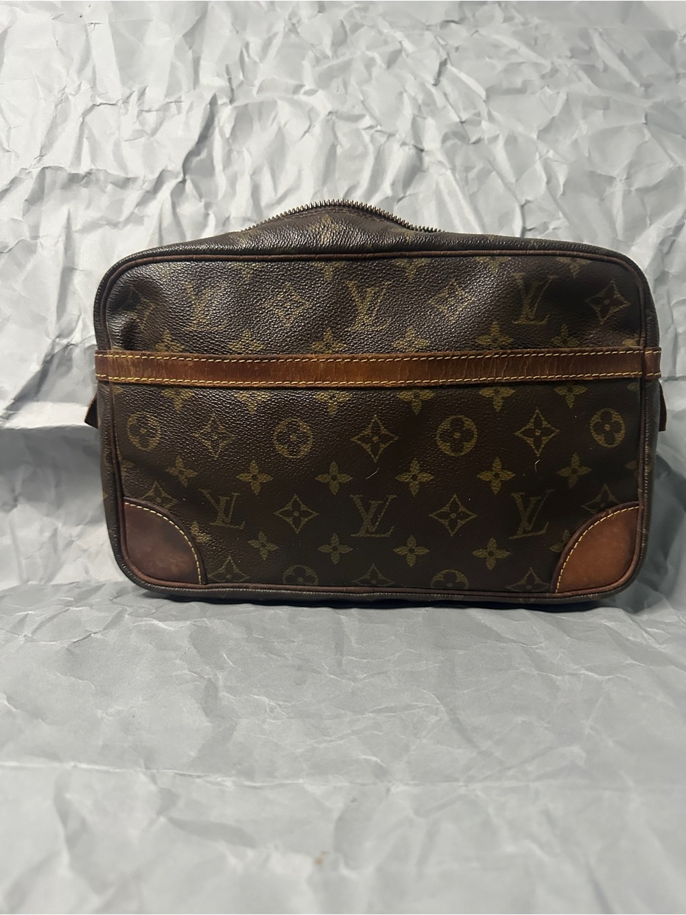 Vintage Louis Vuitton Monogram pochette compiegne 28 Toiletry Bag in Brown